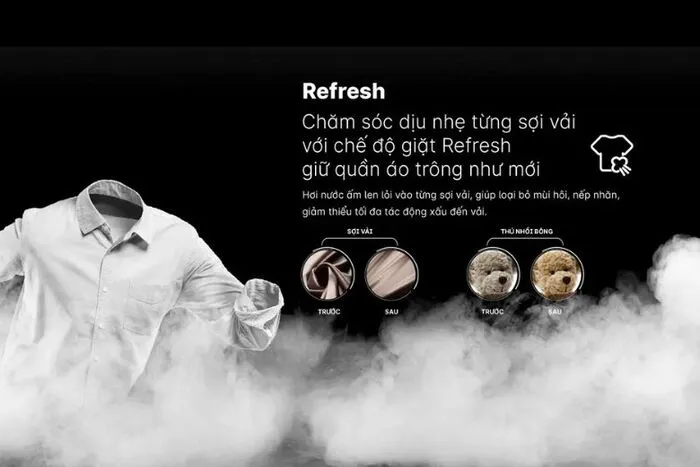  Chức năng làm mới quần áo bằng hơi nước Refresh